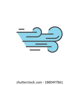 Wind color line icon. Editable stroke.