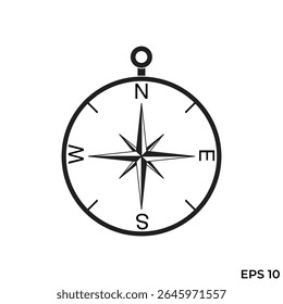 wind compass flat icon vector