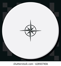 Wind or compass rose icon. Cartography symbol.