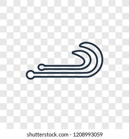 Wind concept vector linear icon isolated on transparent background, Wind concept transparency concept in outline style
