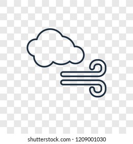 Wind concept vector linear icon isolated on transparent background, Wind concept transparency concept in outline style