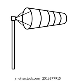 Wind cone line icon isolated on white background.