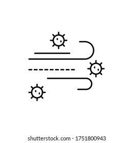 Wind, coronavirus icon. Simple line, outline vector elements of viral pandemic icons for ui and ux, website or mobile application