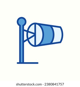 wind detector blue icon, isolated icon in light background, perfect for website, blog, logo, graphic design, social media, UI, mobile app