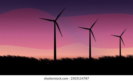 Wind developers in Germany, flat color illustration