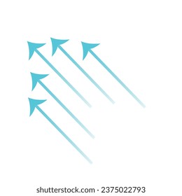 Wind direction arrows and air flow illustration. 