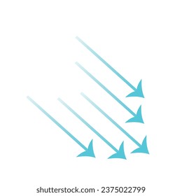 Windrichtung Pfeile und Luftstromgrafik. 