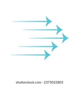 Wind direction arrows and air flow illustration. 