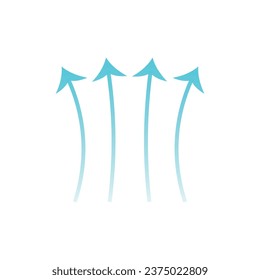 Wind direction arrows and air flow illustration. 