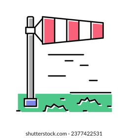 wind direction color icon vector. wind direction sign. isolated symbol illustration