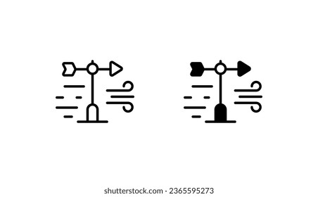 Wind Direction icon design with white background stock illustration