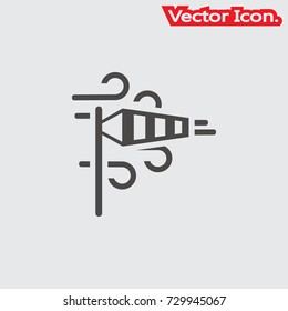 wind direction indicator icon isolated sign symbol and flat style for app, web and digital design. Vector illustration.