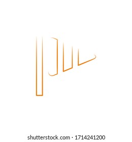 diseño de icono de indicador de dirección del viento con estilo de arte de línea simple