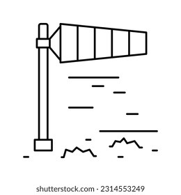 wind direction line icon vector. wind direction sign. isolated contour symbol black illustration