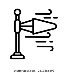 Ilustração Do Vetor Da Linha De Direção Do Vento Isolada No Plano De Fundo Branco.
