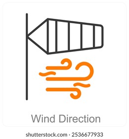 Dirección del viento y concepto de icono de la naturaleza