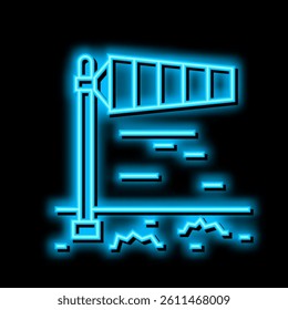 wind direction neon light sign vector. wind direction illustration
