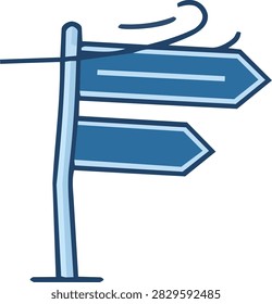 Wind Direction Signpost Blowing Gale Weather Vector Icon Illustration