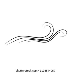 wind doodle blow, gust design isolated on white background
