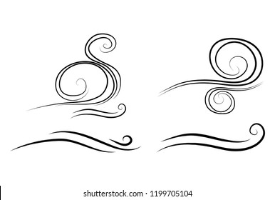wind doodle blow, gust design isolated on white background
