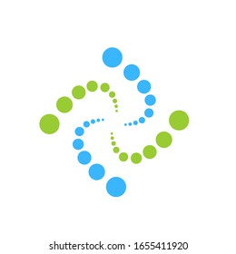 wind dots logo design modern template