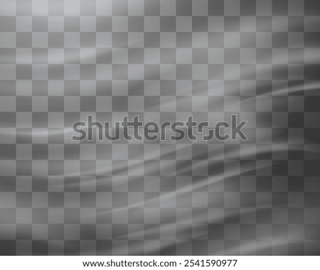 Wind effect, air steam. White air flow wave overlay effect. Realistic stream of wind background. Light wave fumes motion. Blowing wind or strong airflow as semi-transparent vector effect