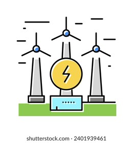 wind electricity construction color icon vector. wind electricity construction sign. isolated symbol illustration