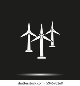Wind electricity generators icon.