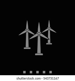 Wind electricity generators icon.