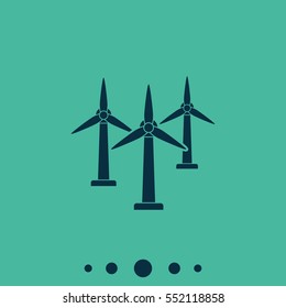 Wind electricity generators icon.