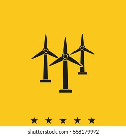 Wind electricity generators icon.