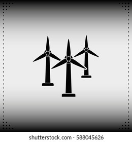 Wind electricity generators icon.