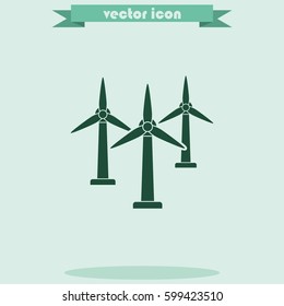 Wind electricity generators icon.