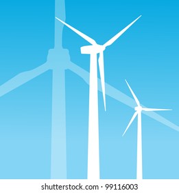 Wind electricity generators vector background
