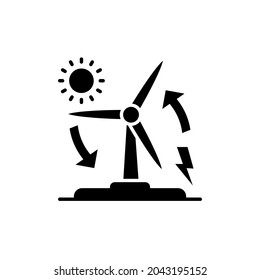 Wind Electricity icon in vector. Logotype