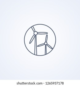 Wind electricity, vector best gray line icon on white background , EPS 10