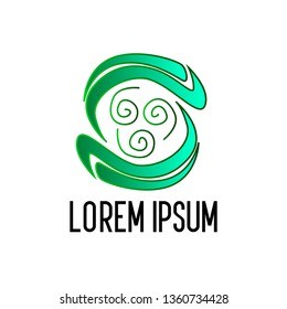 wind element logo icon or symbol for new energy company