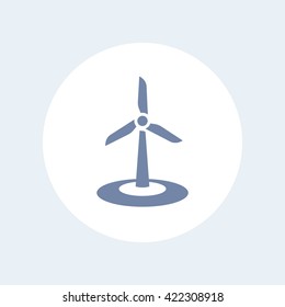 wind energetics icon isolated on white, wind park sign, vector illustration