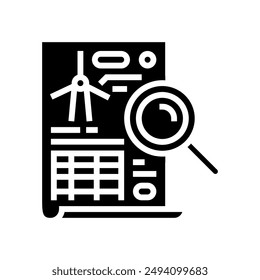 wind energy analysis audit glyph icon vector. wind energy analysis audit sign. isolated symbol illustration