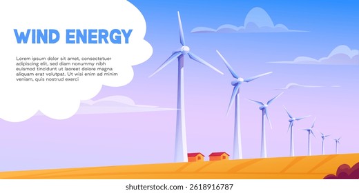 Wind energy banner vector with text