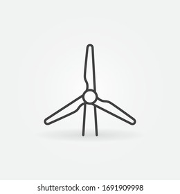 Wind Energy concept linear icon - vector wind turbine sign