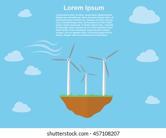 wind energy concept vector flat illustration