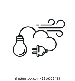 Icono del vector de concepto de energía eólica