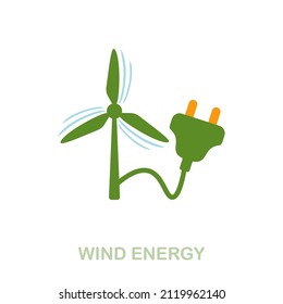 Wind Energy flat icon. Colored element sign from clean energy collection. Flat Wind Energy icon sign for web design, infographics and more.