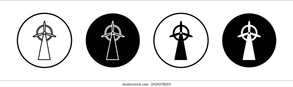 Wind energy flat line icon set. Wind energy Thin line illustration vector