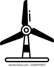 Wind Energy glyph and line vector illustration
