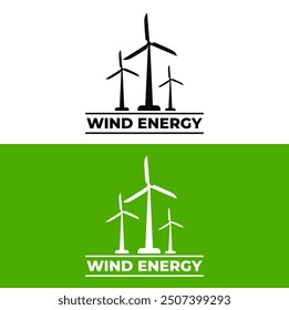 Wind energy green environment friendly icon label design vector