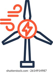 Wind Energy Icon Color Line Vector Illustration