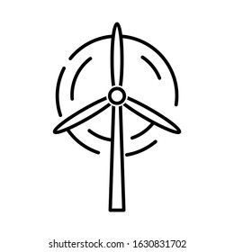 Wind energy icon design. Windmill turbine energy icon in trendy flat style design. Vector illustration.