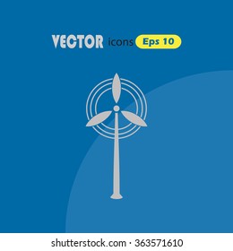 Wind energy icon. Efficiency electric, generator air, environment ecology power.
